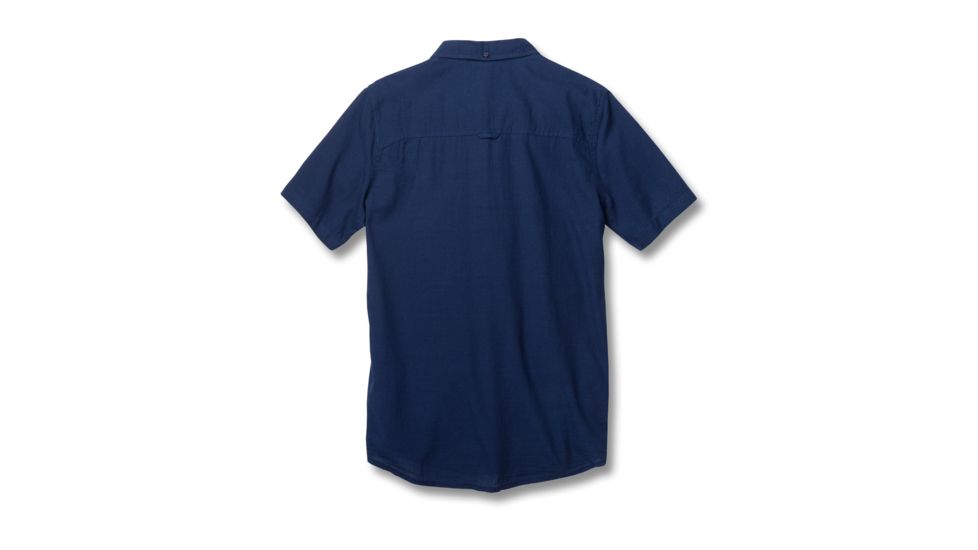 Toad&amp;Co Mattock Men's Short Sleeve Slim Shirt, Medium Indigo Solid, Large T2222805-922-L