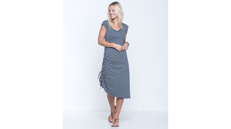 Toad&amp;Co Muse Dress, Deep Navy Balanced Stripe, Extra Small T1772205-915-XS