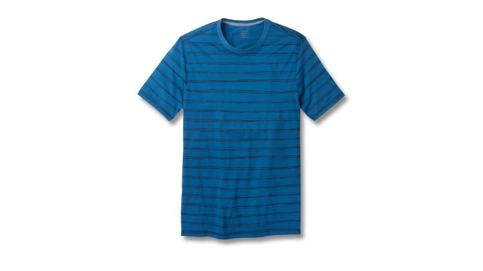 Toad&amp;Co Piers Men's Short Sleeve Tee, Bright Indigo Stripe Print, Large T2002811-442-L
