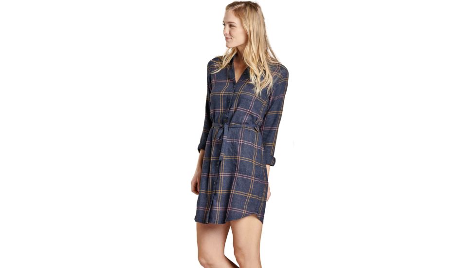 Toad&amp;Co Re-Form Flannel Shirtdress - Womens, True Navy, Small, T1781908-414-S