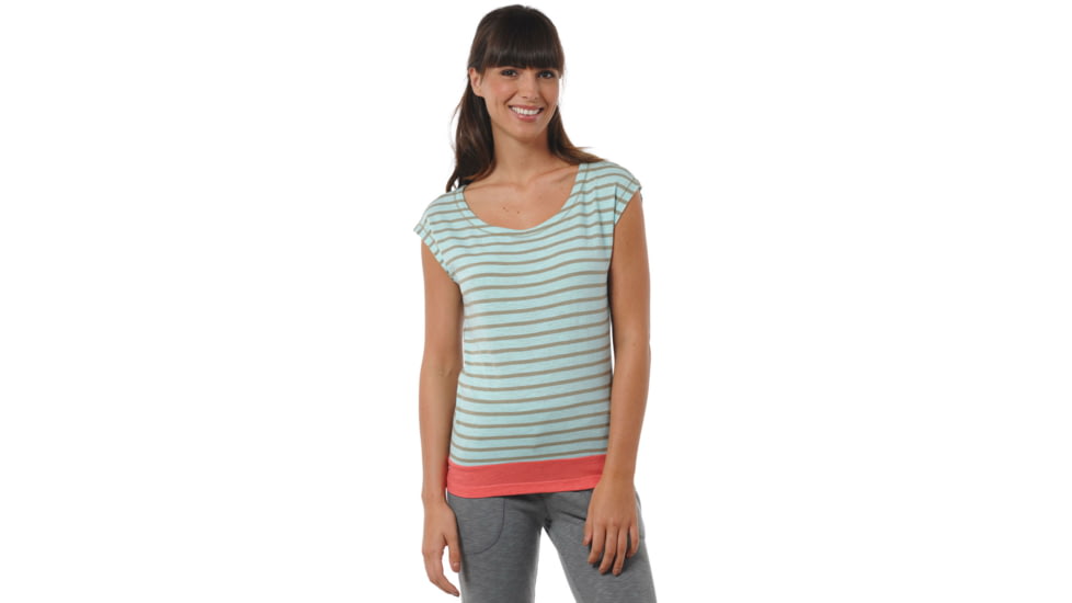 Toad&amp;Co Slubstripe Cap Tee - Women's-Sea Glass Stripe-X-Small