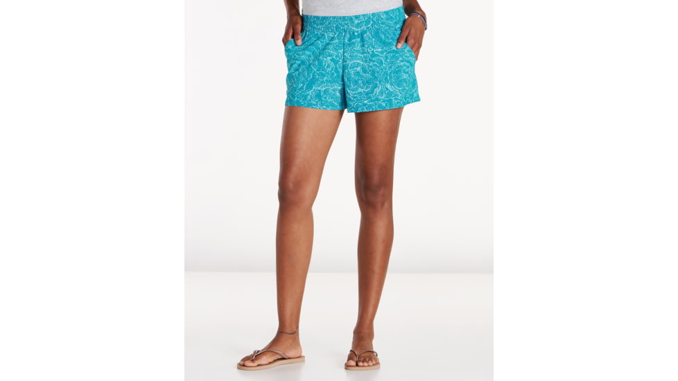 Toad&amp;Co Sunkissed 3.25 in Pull On Women's Short, Deepwater Batik Floral Print, Extra Small T1312700-443-XS