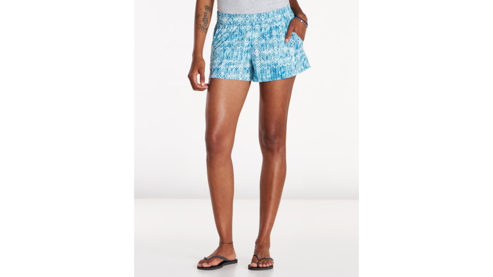Toad&amp;Co Sunkissed 3.25 in Pull On Women's Short, Deepwater Herringbone Print, Extra Small T1312700-900-XS