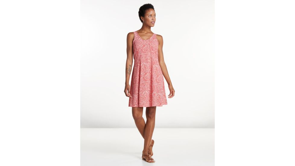 Toad&amp;Co Sunkissed Cutout Dress, Rhubarb Batik Floral Print, Extra Small T1792801-615-XS