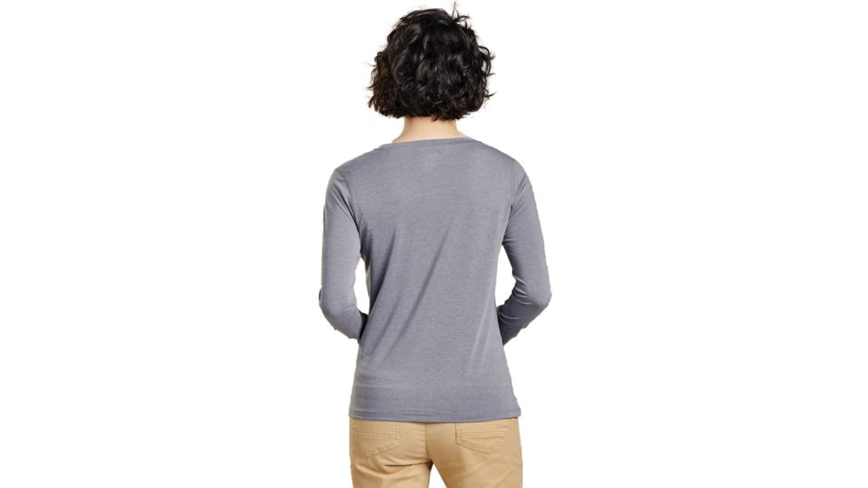 Toad&amp;Co Swifty Jet LS Crew - Womens, Charcoal Heather, Extra Large, T1241910-110-XL