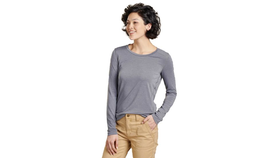 Toad&amp;Co Swifty Jet LS Crew - Womens, Charcoal Heather, Extra Large, T1241910-110-XL