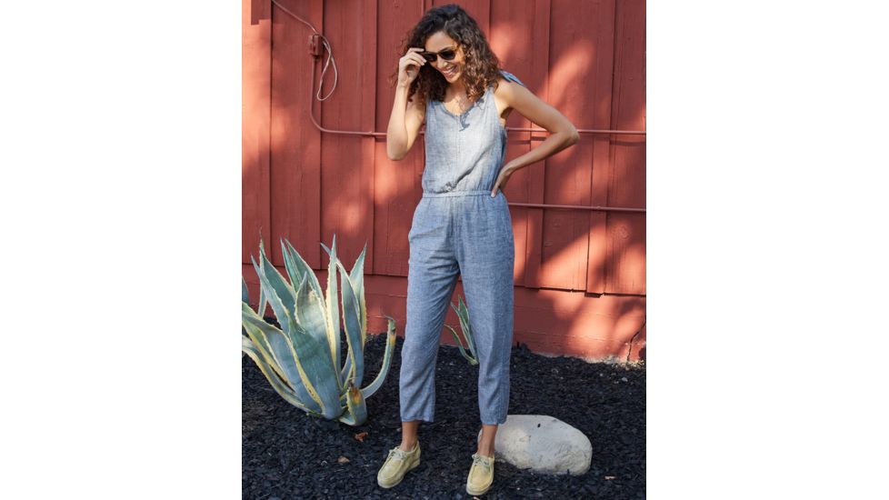 Toad&amp;Co Tara Hemp Sleeveless Jumpsuit - Womens, Blue Chambray, Extra Large, T1442905-934-XL