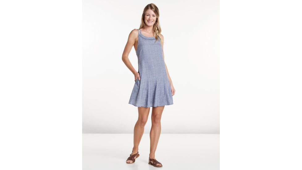 Toad&amp;Co Windsong Strappy Dress, Blueberry Diamond Print, Large T1792802-427-L