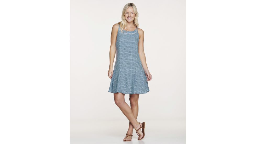Toad&amp;Co Windsong Strappy Dress, Deepwater Diamond Print, Large T1792802-444-L