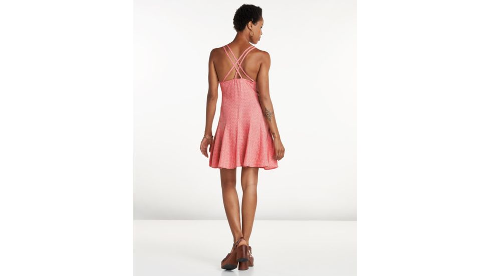 Toad&amp;Co Windsong Strappy Dress, Guava Diamond Print, Large T1792802-653-L