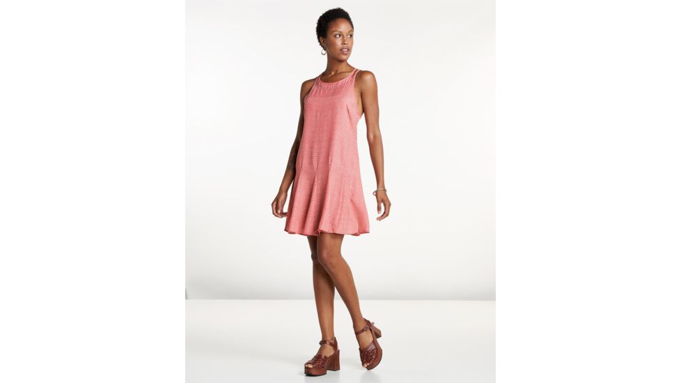 Toad&amp;Co Windsong Strappy Dress, Guava Diamond Print, Large T1792802-653-L