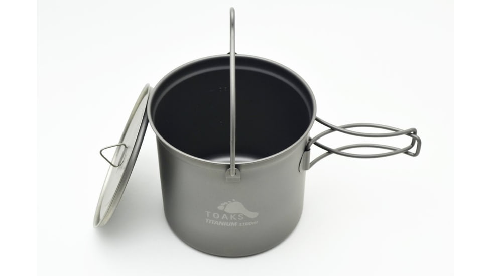 TOAKS Titanium 1100ml Pot w/Bail, Grey, POT-1100-BH