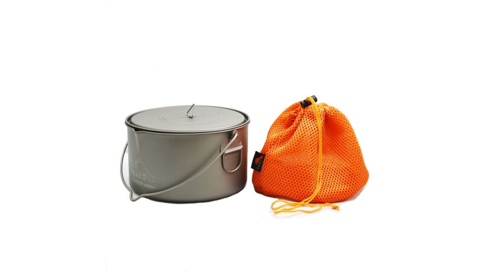 TOAKS Titanium 2000ml Pot w/Bail, Grey, POT-2000-BH