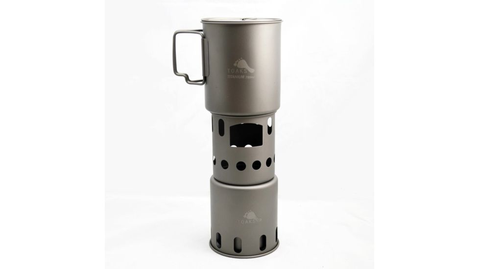 TOAKS Titanium Backpacking Wood Burning Stove, Small, Grey, STV-12