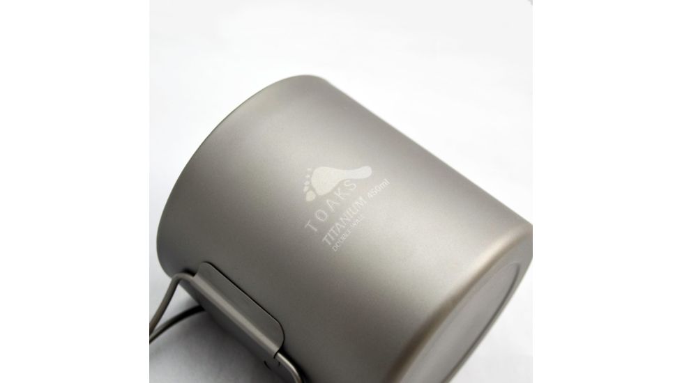 TOAKS Titanium Double-Wall 450ml Cup, Grey, CUP-450-DW