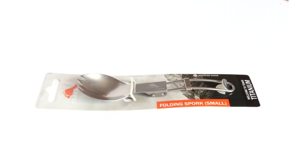 TOAKS Titanium Folding SS Handle Spork, Small, Grey, SLV-16