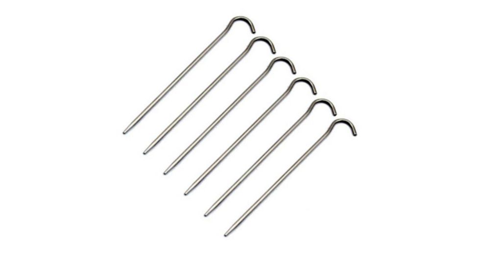 TOAKS Titanium Hook Peg, Pack of 6, Grey, PEG-04