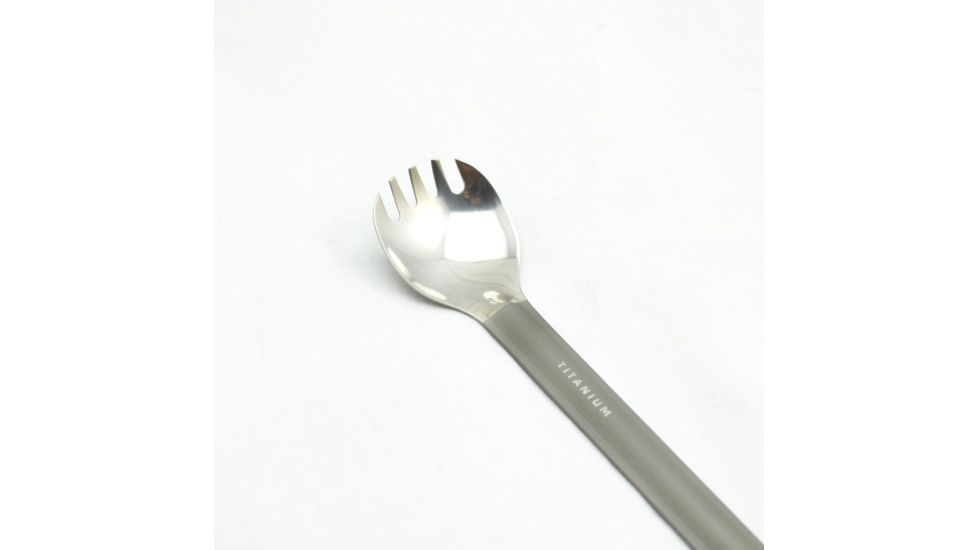 TOAKS Titanium Long Spork w/Polished Bowl, Grey, SLV-14