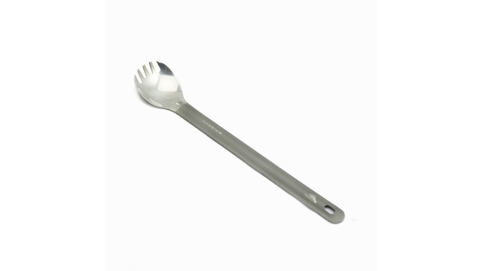 TOAKS Titanium Long Spork w/Polished Bowl, Grey, SLV-14