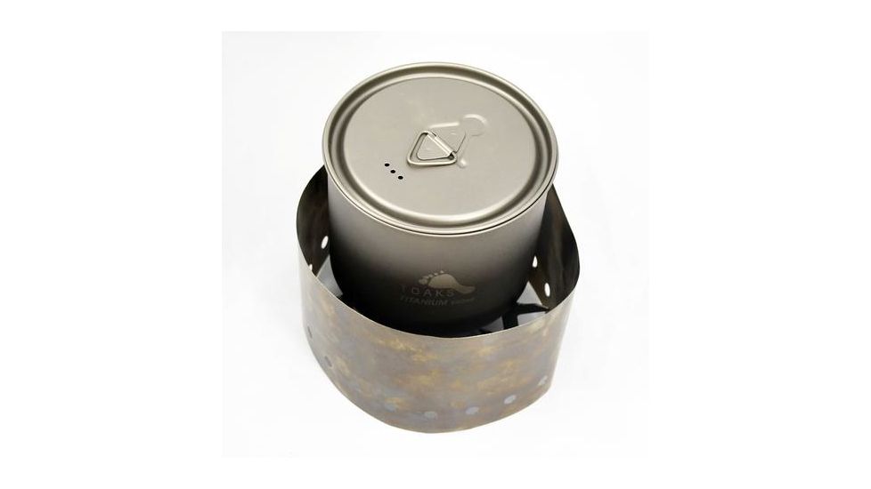 TOAKS Ultralight Titanium Cook System w/ Solid Alcohol Stove, Grey, CS-01, EDEMO1