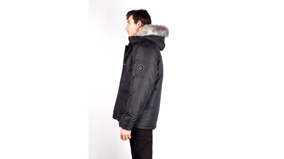 Toboggan Canada Ernie Mid Length Down Jacket, Mens, BLACK/ SILVER, Large, ERNIE-BLACK/ SILVER-L