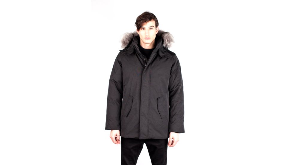 Toboggan Canada Nicky Mid Length Parka, Mens, BLACK/ SILVER, Extra Large, NICKY-BLACK/ SILVER-XL