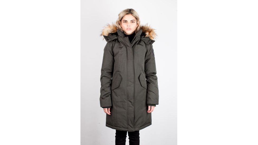 Toboggan Canada Vanessa Heavyweight Down Insulated Jacket - Women's, Forest Green/Racoon, XS, Vanessa-grn-XS