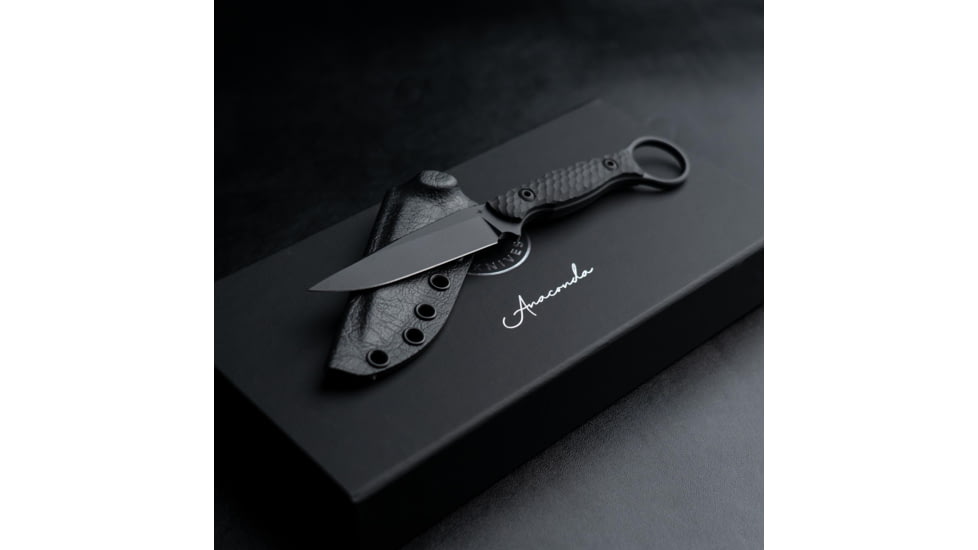 Toor Knives Anaconda Fixed Blade Knife, 3.75in, CPM S35VN Steel, G10 Handle, Carbon, Anaconda-Carbon