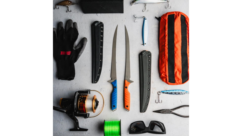 Toor Knives Avalon Fixed Blade Knife, 9 in, CPM-154 Steel, Recurve, G10, Tidal Blue, Dark Grey, Avalon - Tidal Blue
