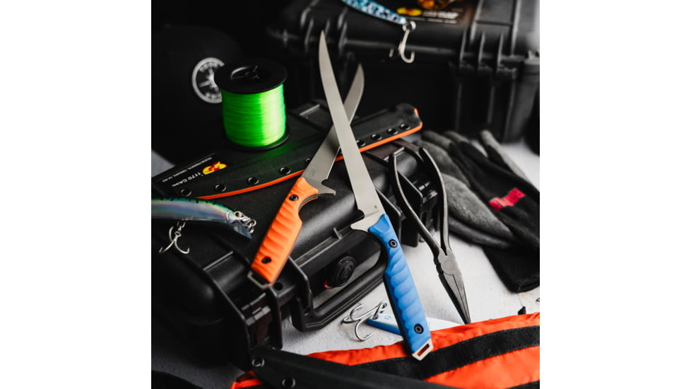Toor Knives Avalon Fixed Blade Knife, 9 in, CPM-154 Steel, Recurve, G10, Tidal Blue, Dark Grey, Avalon - Tidal Blue