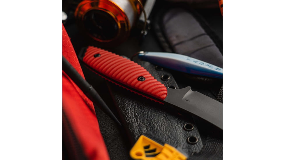 Toor Knives Cardiff Fixed Blade Knife, 8in, Steel CPM 154, G10, Snapper Red, Cardiff-Snapper-Red