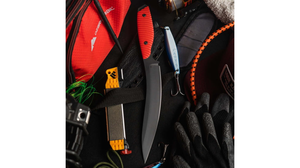 Toor Knives Cardiff Fixed Blade Knife, 8in, Steel CPM 154, G10, Snapper Red, Cardiff-Snapper-Red