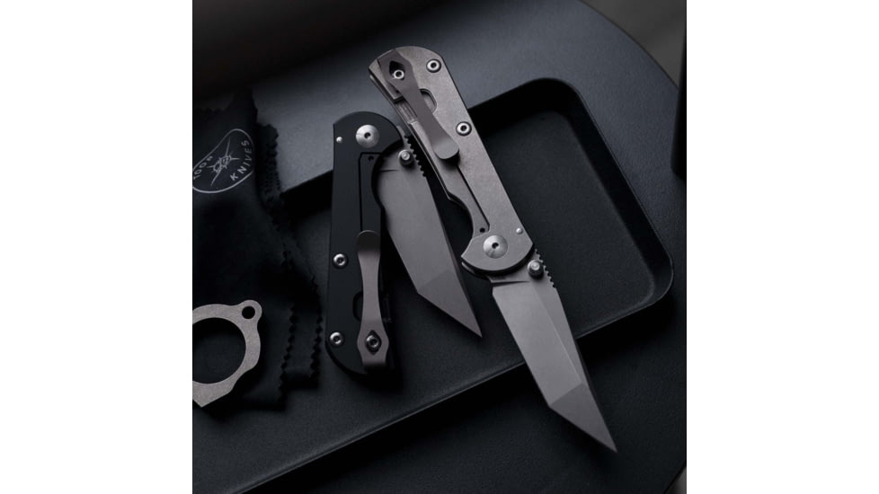 Toor Knives Chasm FL154T Folding Knife, 3.25in, Steel CPM 154, 6AL-4V Titanium, Black, Chasm-FL154T-Black