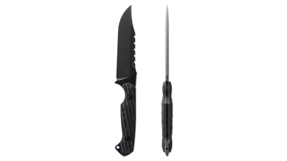 Toor Knives Crewman Fixed Blade Knife, 4.5in, CPM Cruwear Steel, G10 Handle, Bomber Black, Army Green, The Crewman - Bomber Black