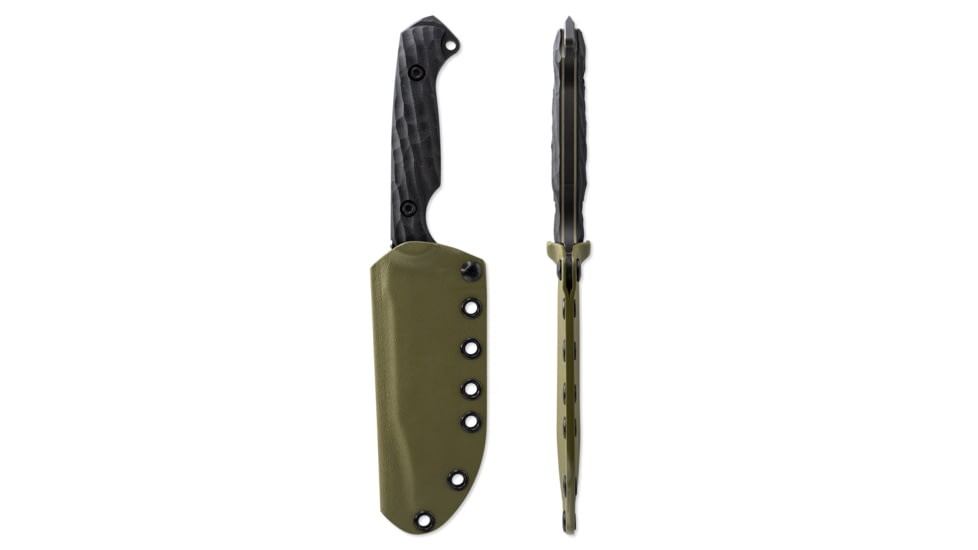 Toor Knives Crewman Fixed Blade Knife, 4.5in, CPM Cruwear Steel, G10 Handle, Bomber Black, Army Green, The Crewman - Bomber Black