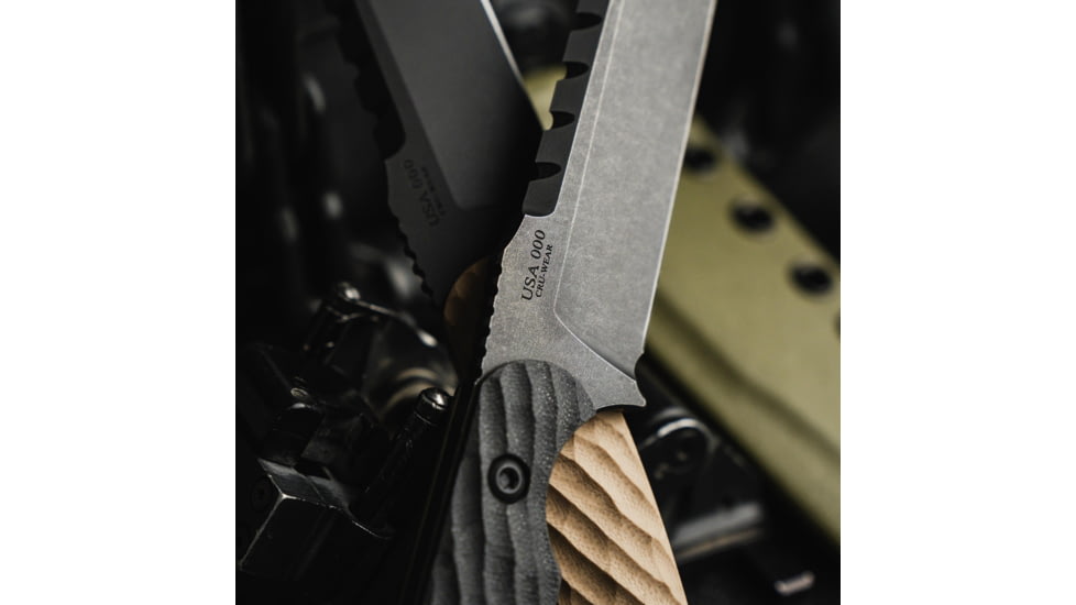 Toor Knives Crewman Fixed Blade Knife, 4.5in, CPM Cruwear Steel, G10 Handle, Bomber Black, Army Green, The Crewman - Bomber Black
