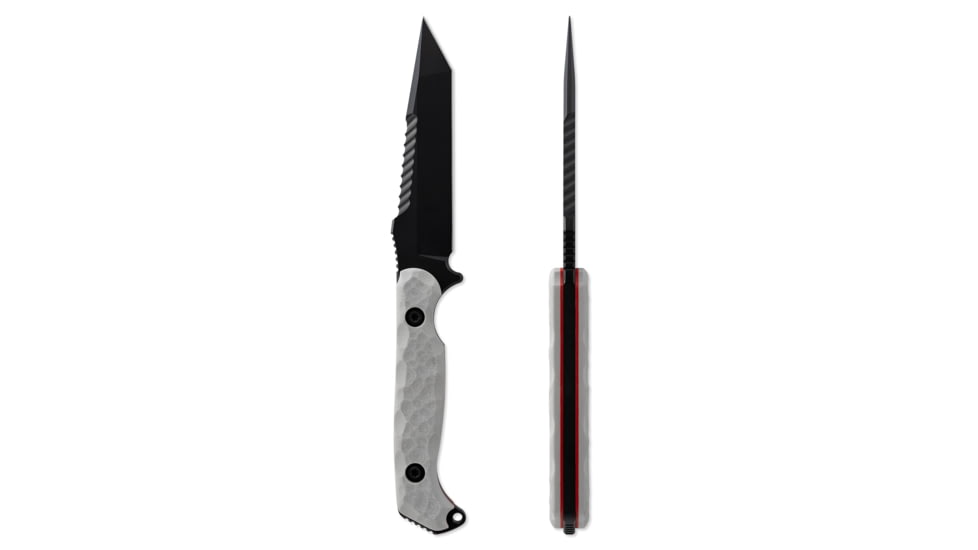Toor Knives Darter T Fixed Blade Knife, 4.25 in, CPM-M4, Tanto, G10, Disruptive Grey, Black Tru Hide, Darter T - Disruptive Grey