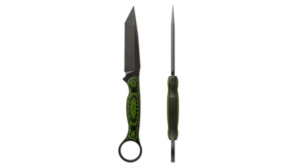 Toor Knives Dealer Exclusive Phosphor Green Serpent Fixed Blade Knife, 3.75in, Steel CPM3V, G10 Handle, Serpent-DE