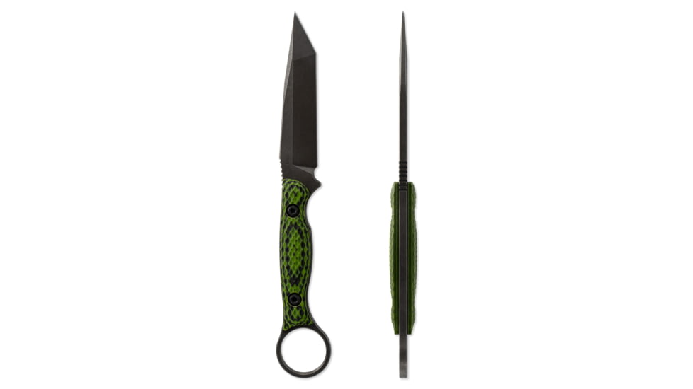 Toor Knives Dealer Exclusive Phosphor Green Serpent Fixed Blade Knife, 3.75in, Steel CPM3V, G10 Handle, Serpent-DE