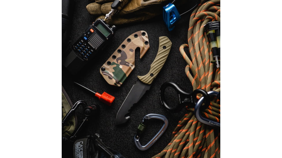 Toor Knives Egress Fixed Blade Knife, 4.875 in CPM-S35VN Steel Blade, G10 Covert Green Handle, Egress-Covert Green