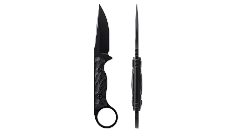 Toor Knives Jank Shank S Fixed Blade Knife, 3in, CPM M4 Steel, G10 Handle, SoCom Black, Black Hydro Static, Jank Shank S - SoCom Black