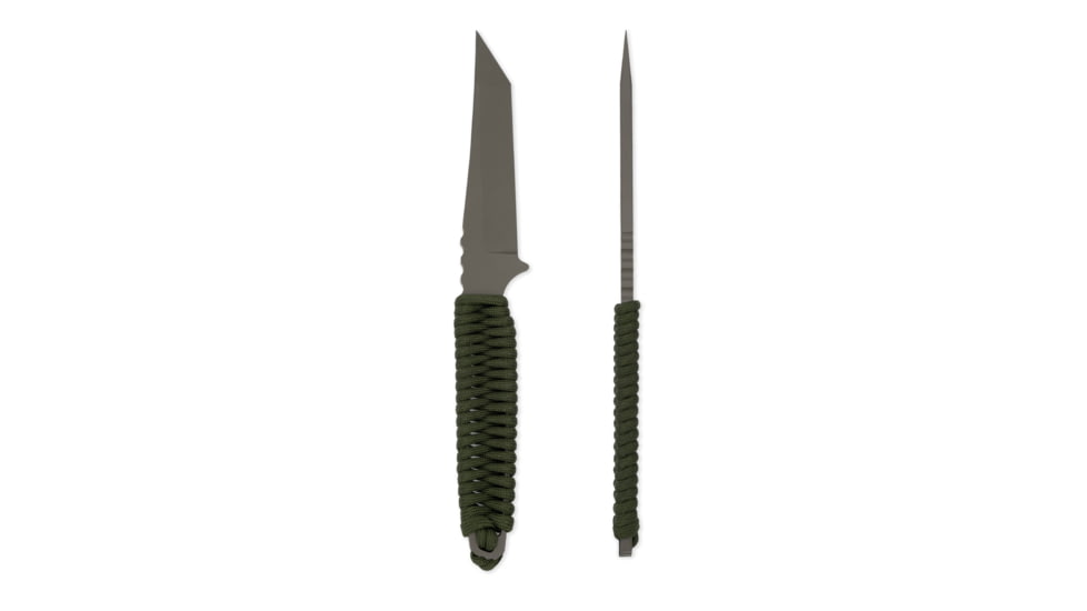 Toor Knives Kingpin Fixed Blade Knife, 4in, CPM 3V, Paracord Handle, Ranger Green, Kingpin-Ranger Green