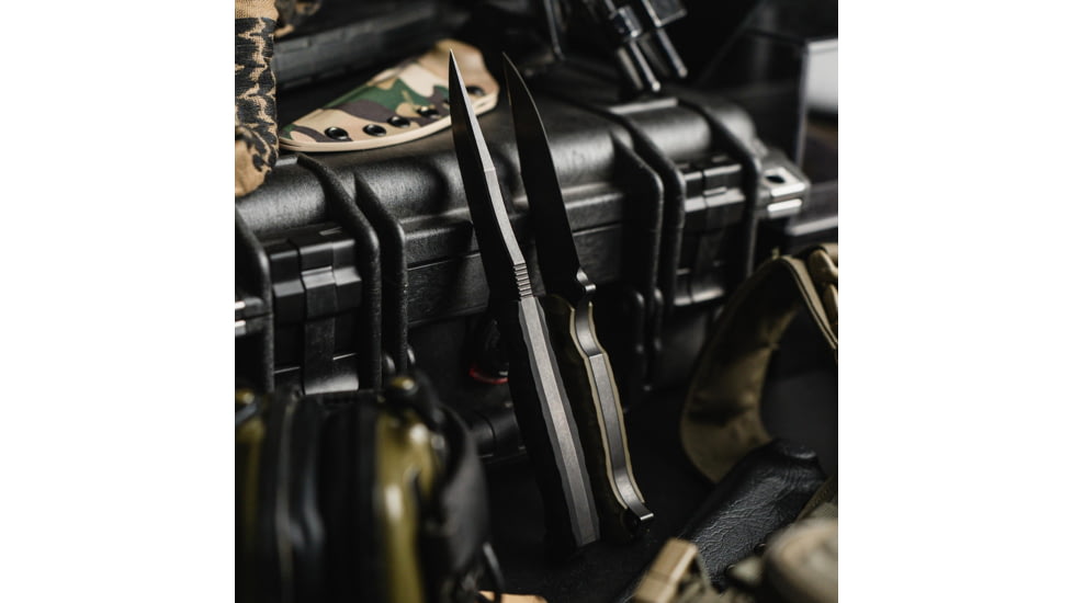 Toor Knives Krypteia Fixed Blade Knife, 4.0in, CPM S35VN Steel, G10 Handle, Covert Green, Krypteia-Covert Green