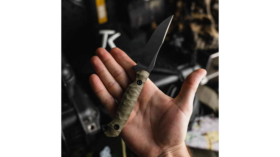 Toor Knives Krypteia Fixed Blade Knife, 4.0in, CPM S35VN Steel, G10 Handle, Covert Green, Krypteia-Covert Green