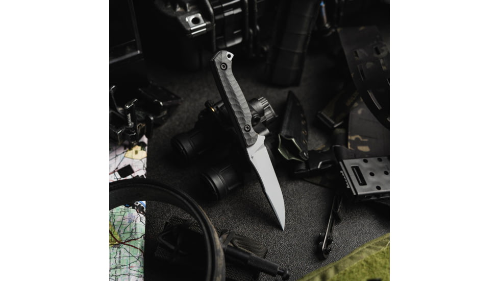 Toor Knives Krypteia S Fixed Blade Knife, 4in, CPM M4 Steel, G10 Handle, Phantom Grey, Black Hydro Static, Krypteia S - Phantom Grey