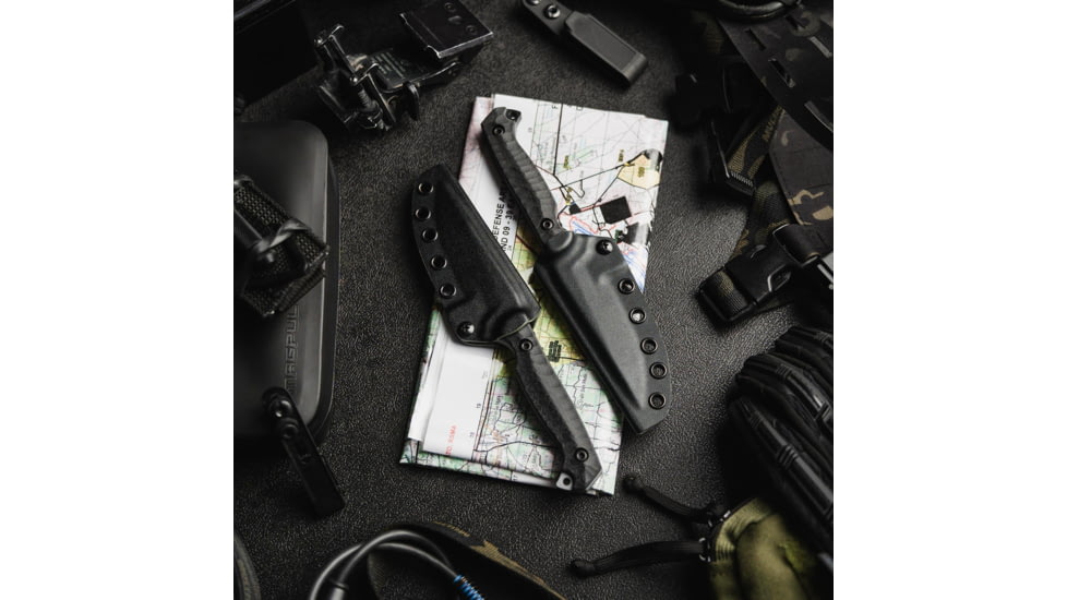 Toor Knives Krypteia S Fixed Blade Knife, 4in, CPM M4 Steel, G10 Handle, Phantom Grey, Black Hydro Static, Krypteia S - Phantom Grey