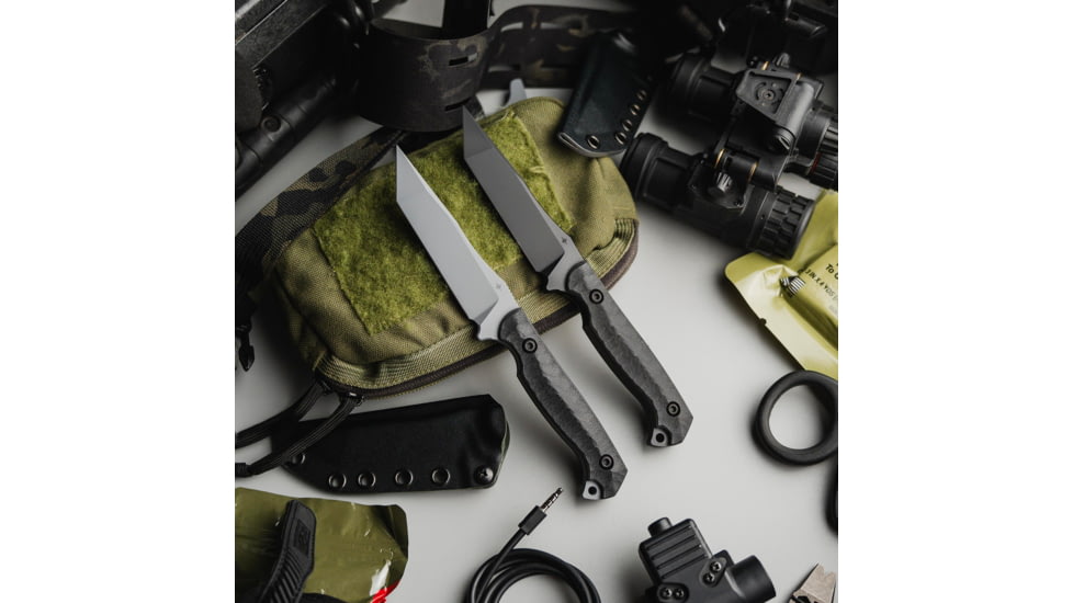 Toor Knives Krypteia T Fixed Blade Knife, 4in, CPM M4 Steel, G10 Handle, Phantom Grey, Black Hydro Static, Krypteia T - Phantom Grey