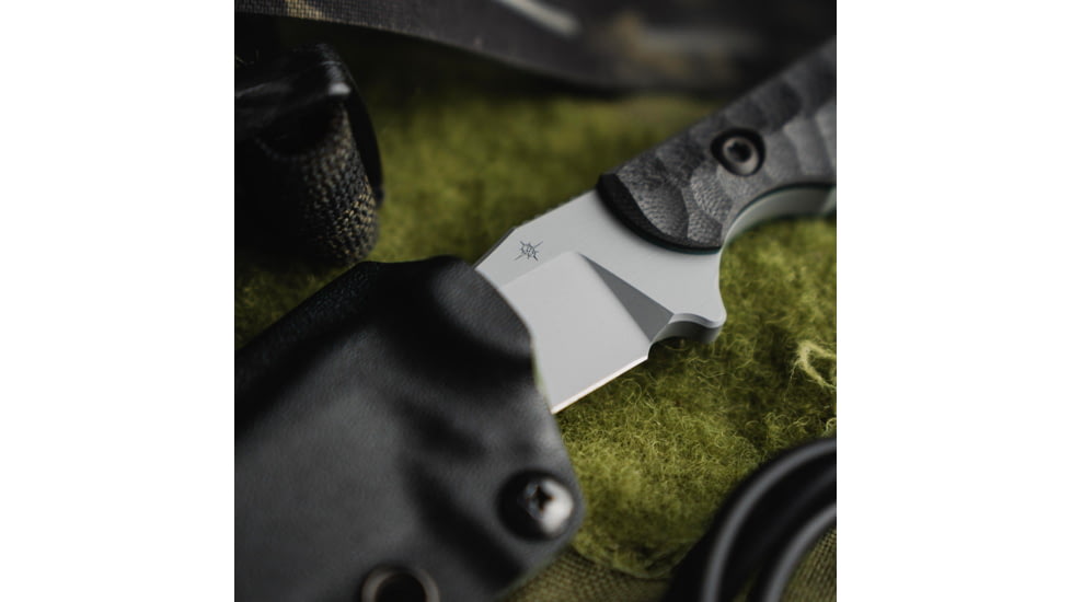 Toor Knives Krypteia T Fixed Blade Knife, 4in, CPM M4 Steel, G10 Handle, Phantom Grey, Black Hydro Static, Krypteia T - Phantom Grey