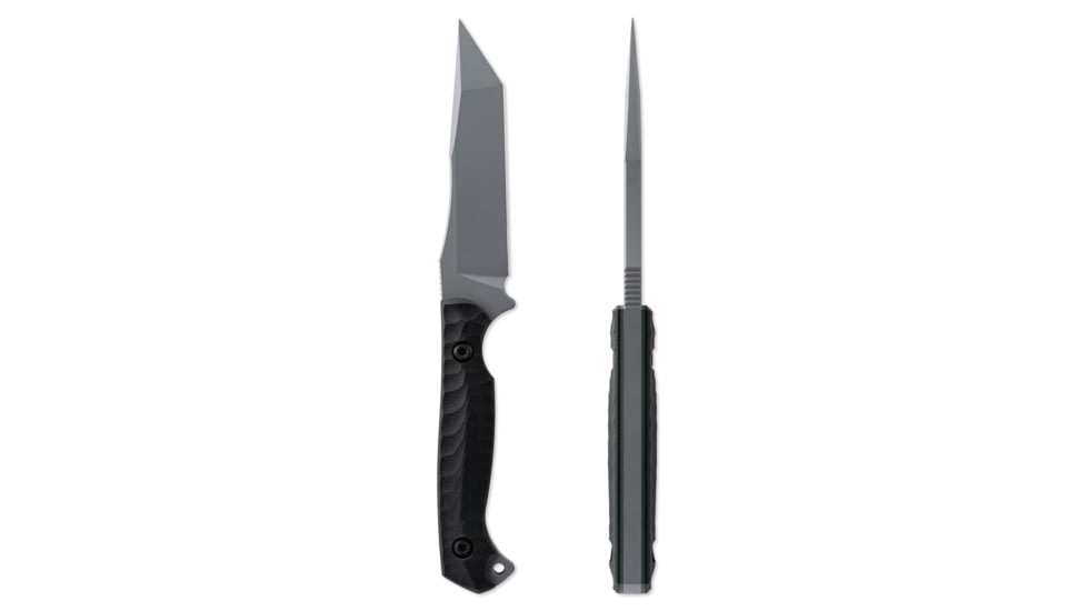 Toor Knives Krypteia T Fixed Blade Knife, 4in, CPM M4 Steel, G10 Handle, Phantom Grey, Black Hydro Static, Krypteia T - Phantom Grey