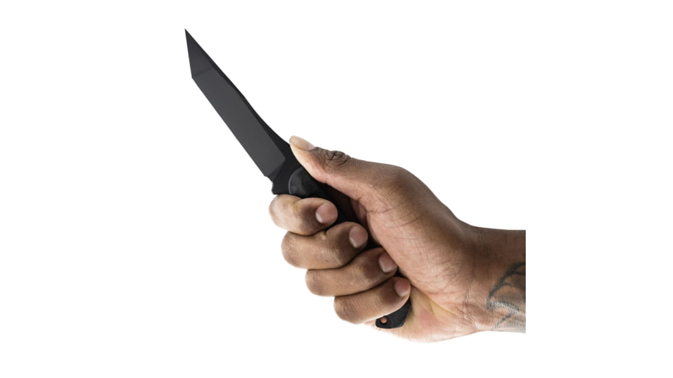 Toor Knives Krypteia T Fixed Blade Knife, 4in, CPM M4 Steel, G10 Handle, SoCom Black, Black Hydro Static, Krypteia T - SoCom Black